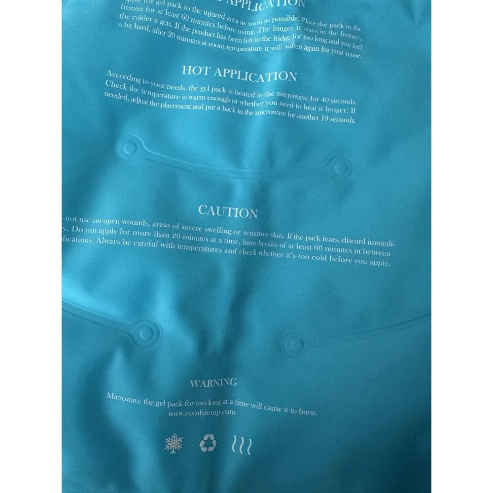 Comfytemp Hot Cold Gel Pack‎ Microwaveable Adjustable Strap Pain Relief Blue